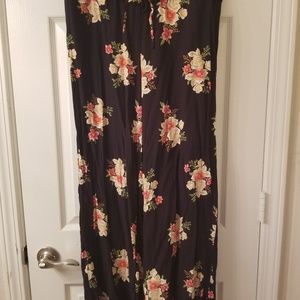 Loft floral wide leg pants